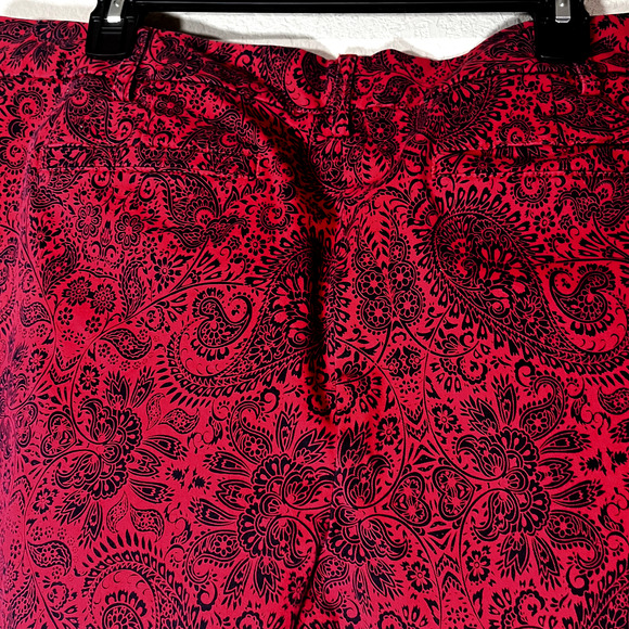 Lands End Women's Red Shorts paisley polka dot Bandana print sz 16P - Picture 5 of 7